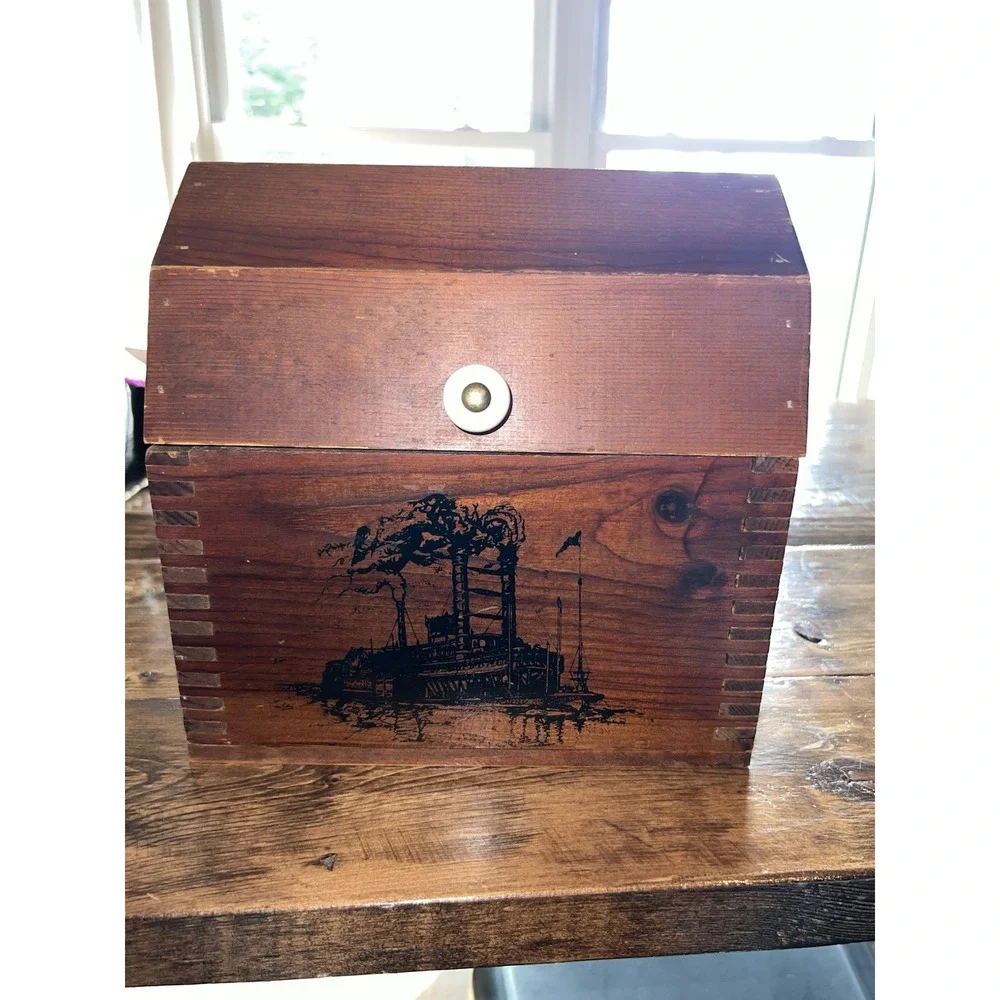 Vintage River Boat Chart Chest